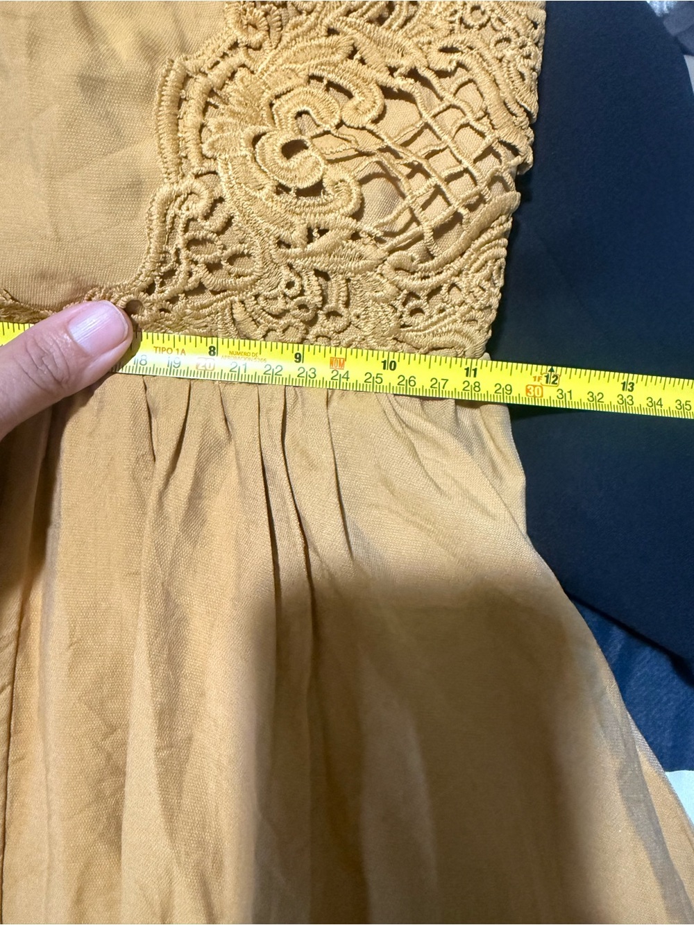 Joyfolie Mustard Yellow Lace Halter Maxi Dress Sz XXS NWT Open Back Boho - Picture 15 of 16